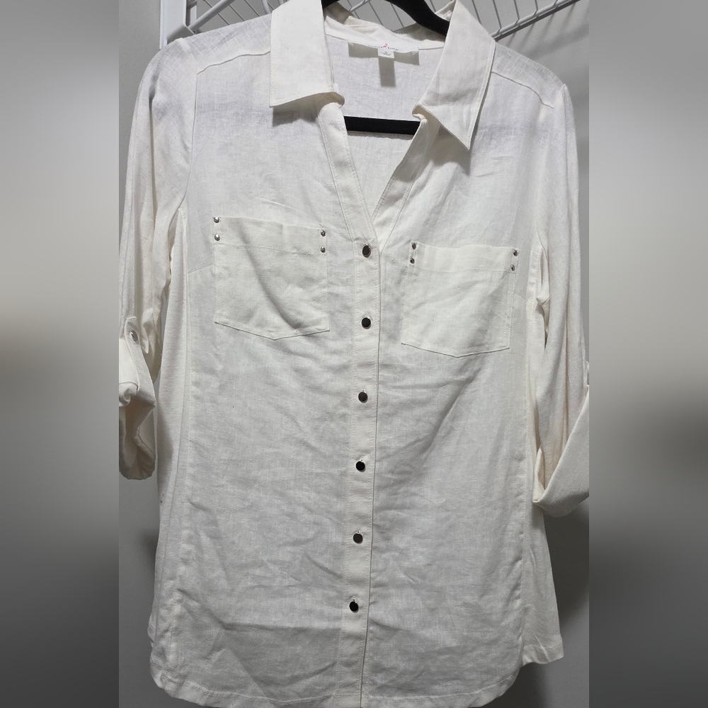 Elegant Women's White Button Down Shirt